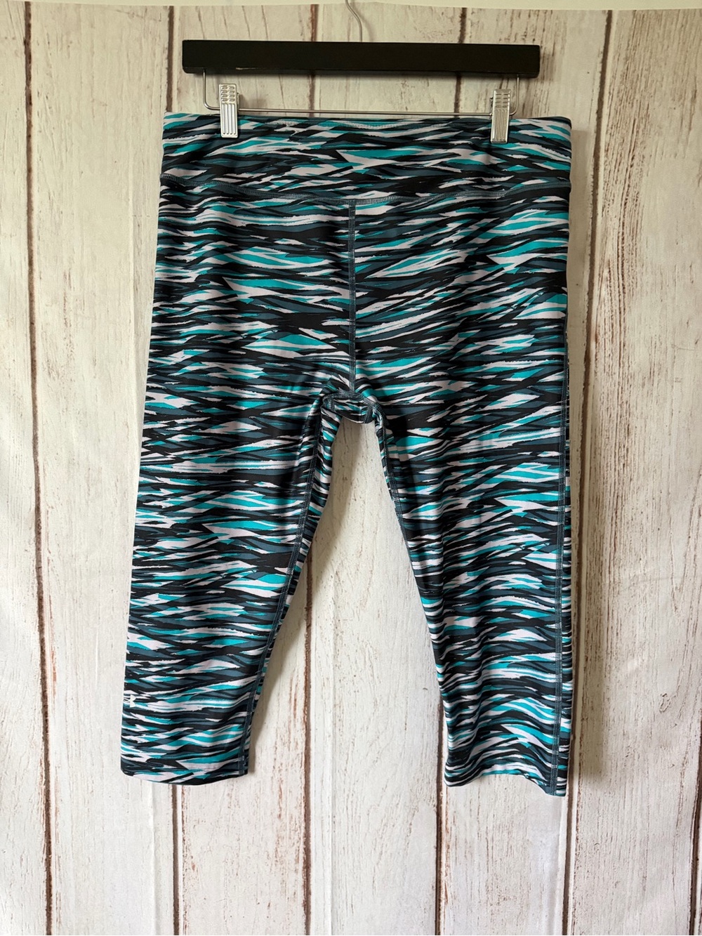 Under Armour HeatGear Compression Leggings Teal Black White XL
